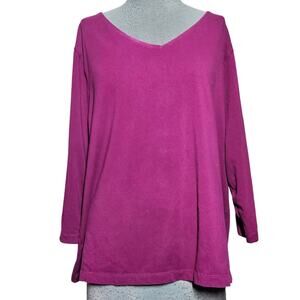 Purple V Neck Tee Size 2X
